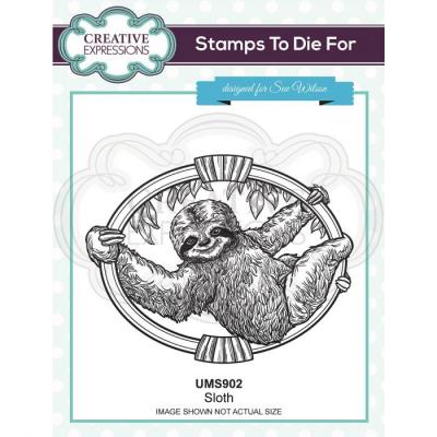 Creative Expressions Pre Cut Stamp - Sloth